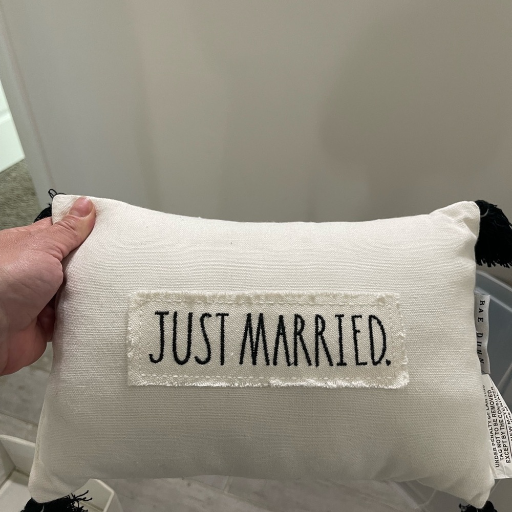 Just Married Decorative Pillow